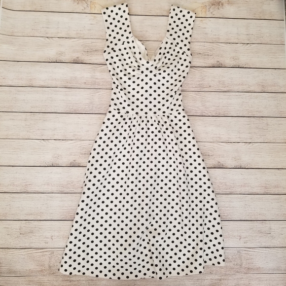 Anthropologie Postmark Black and White Polka Dot Dress - Picture 2 of 8